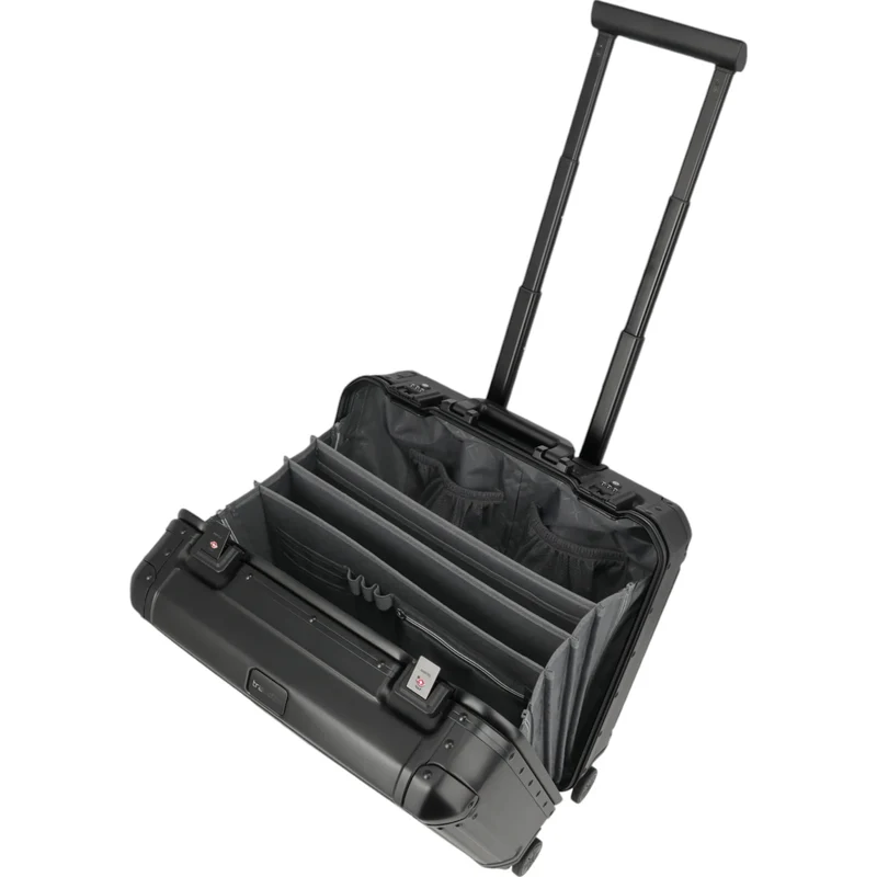 Travelite Next 4-Rad Business Trolley aus Aluminium 44 cm -Schwarz