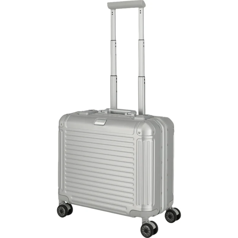 Travelite Next 4-Rad Business Trolley aus Aluminium 44 cm -Silber
