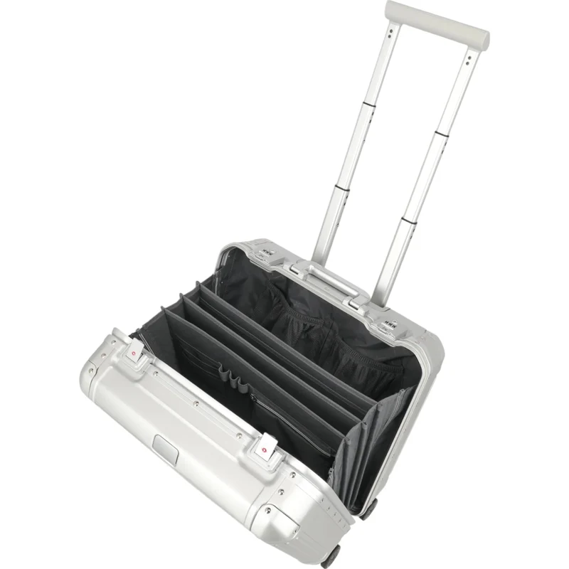 Travelite Next 4-Rad Business Trolley aus Aluminium 44 cm -Silber