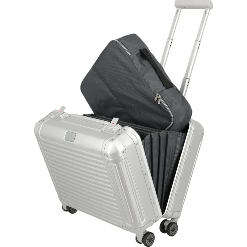 Travelite Next 4-Rad Business Trolley aus Aluminium 44 cm -Silber