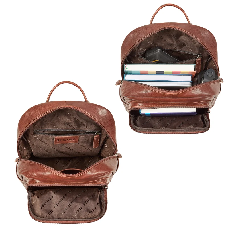 "Clarissa" Leder Rucksack Damen Mittelgroß für Tablet 13 Zoll