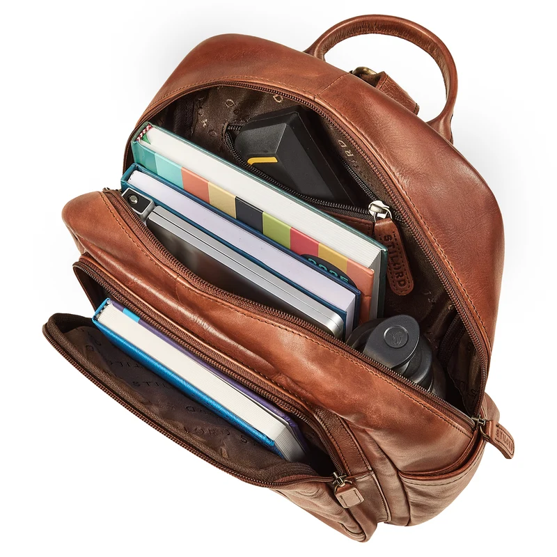 "Clarissa" Leder Rucksack Damen Mittelgroß für Tablet 13 Zoll