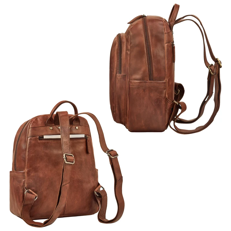 "Clarissa" Leder Rucksack Damen Mittelgroß für Tablet 13 Zoll