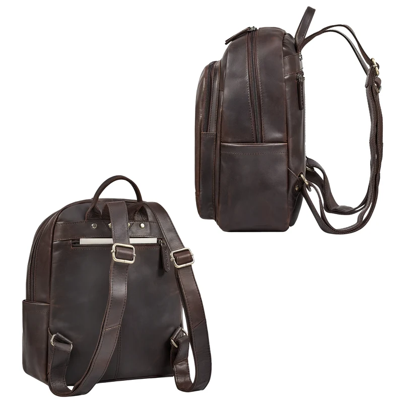 "Clarissa" Leder Rucksack Damen Mittelgroß für Tablet 13 Zoll