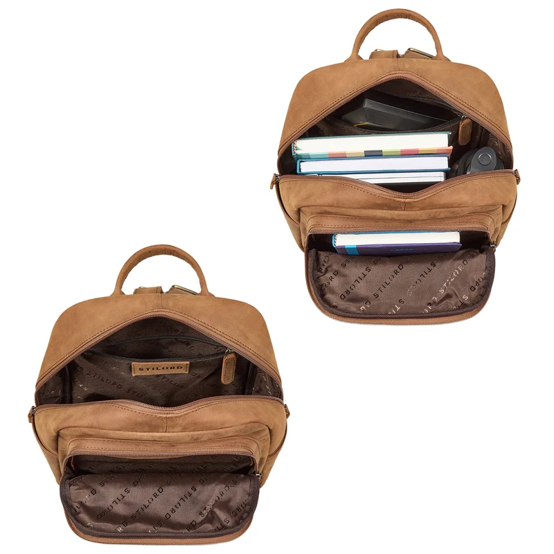 "Clarissa" Leder Rucksack Damen Mittelgroß für Tablet 13 Zoll