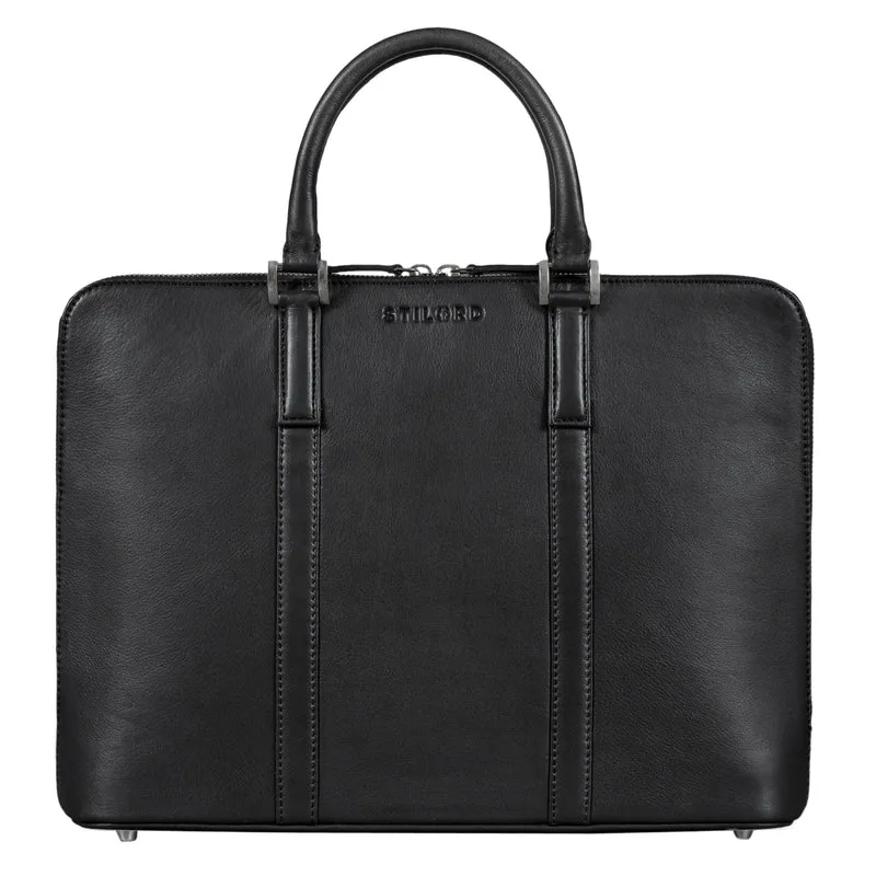 "Leonora" Schmale Aktentasche Damen Leder 15,6 - 16 Zoll Laptoptasche