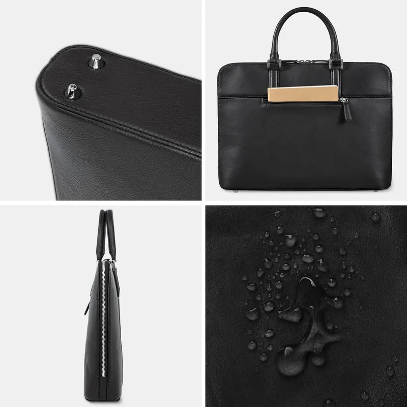 "Leonora" Schmale Aktentasche Damen Leder 15,6 - 16 Zoll Laptoptasche