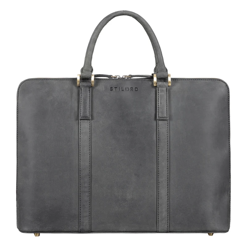 "Leonora" Schmale Aktentasche Damen Leder 15,6 - 16 Zoll Laptoptasche