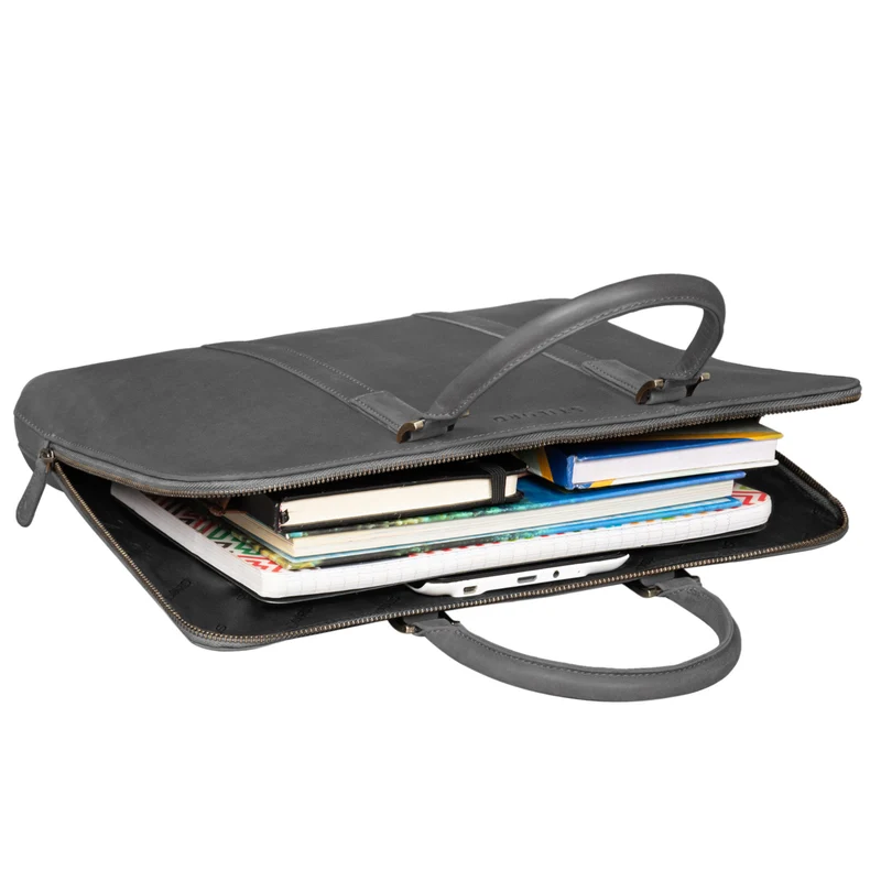 "Leonora" Schmale Aktentasche Damen Leder 15,6 - 16 Zoll Laptoptasche