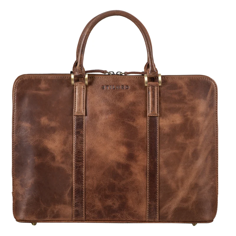 "Leonora" Schmale Aktentasche Damen Leder 15,6 - 16 Zoll Laptoptasche