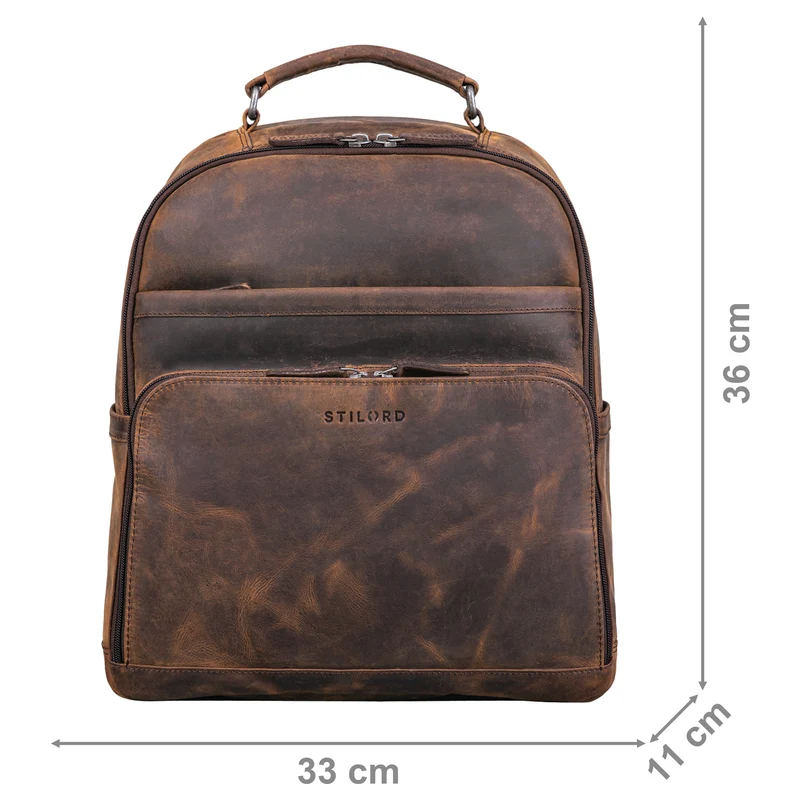 "Pasadena" Laptop Rucksack Leder 14 Zoll