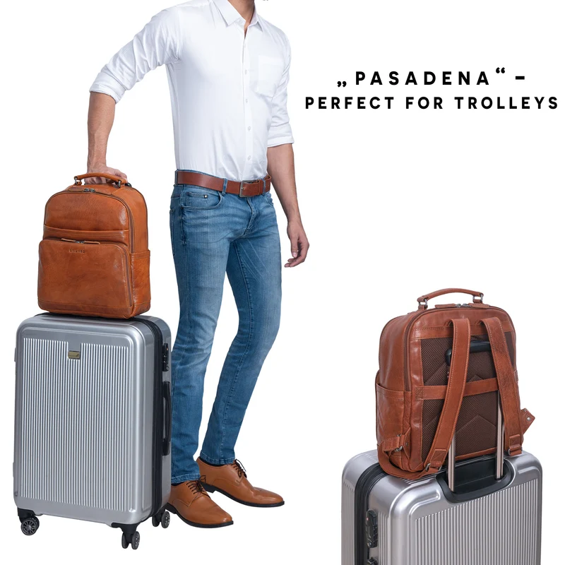 "Pasadena" Laptop Rucksack Leder 14 Zoll