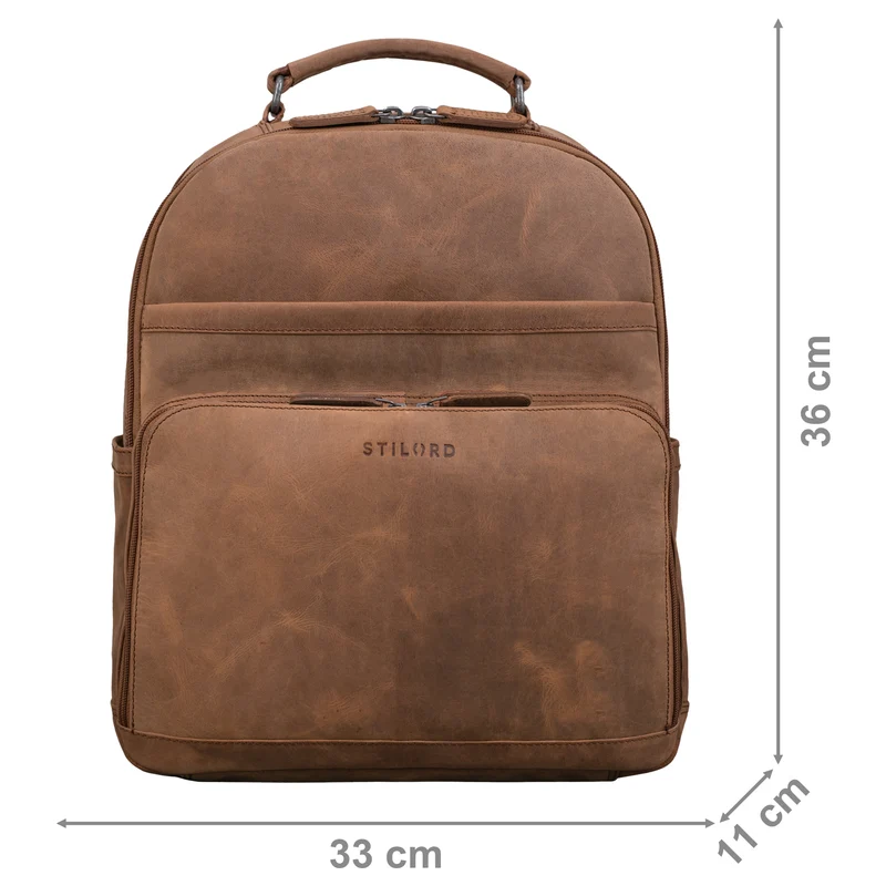 "Pasadena" Laptop Rucksack Leder 14 Zoll