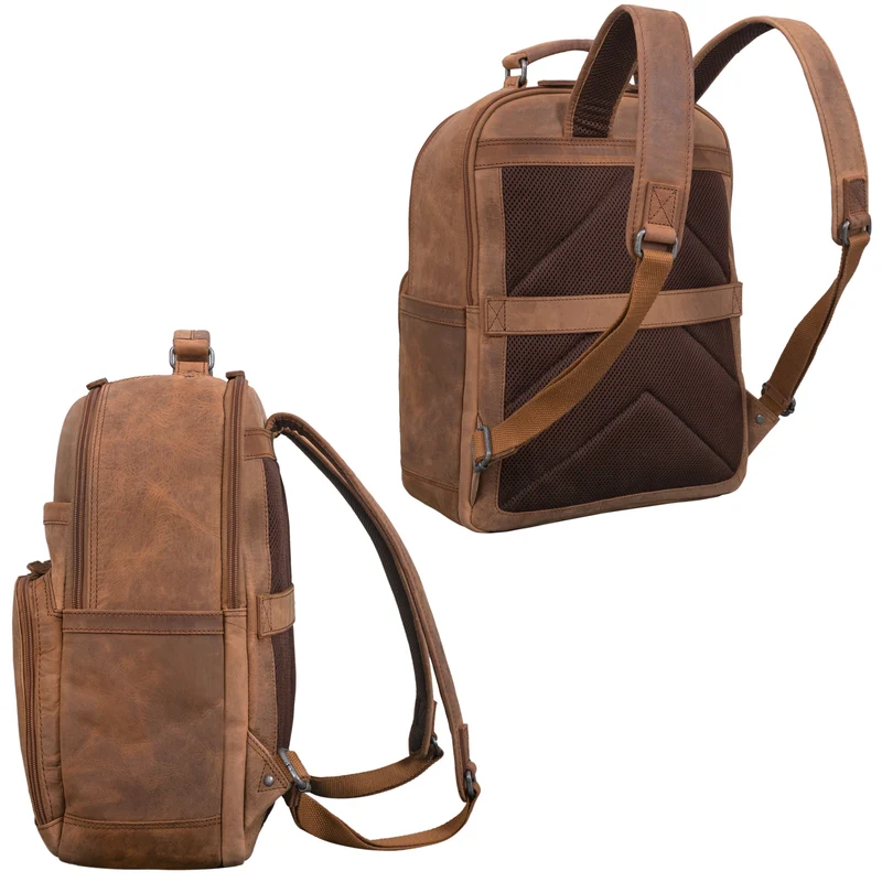"Pasadena" Laptop Rucksack Leder 14 Zoll
