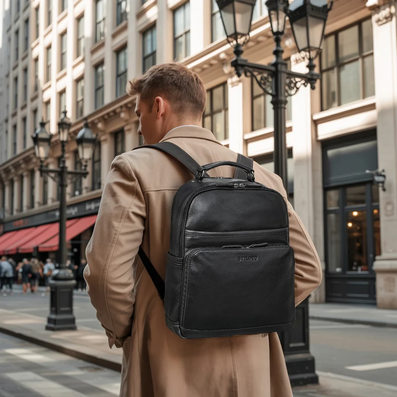 "Pasadena" Laptop Rucksack Leder 14 Zoll