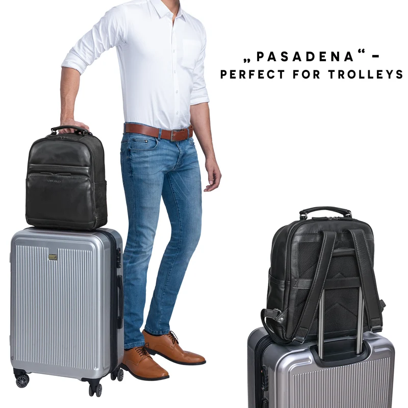 "Pasadena" Laptop Rucksack Leder 14 Zoll