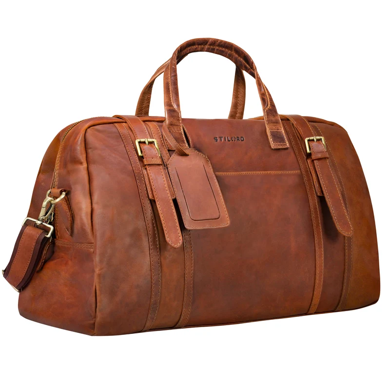 "Vega" Vintage Echtleder Reisetasche 34 L für Damen und Herren
