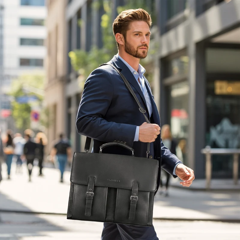 "Detroit" Aktentasche Herren Leder Groß Vintage für 16 Zoll Laptop
