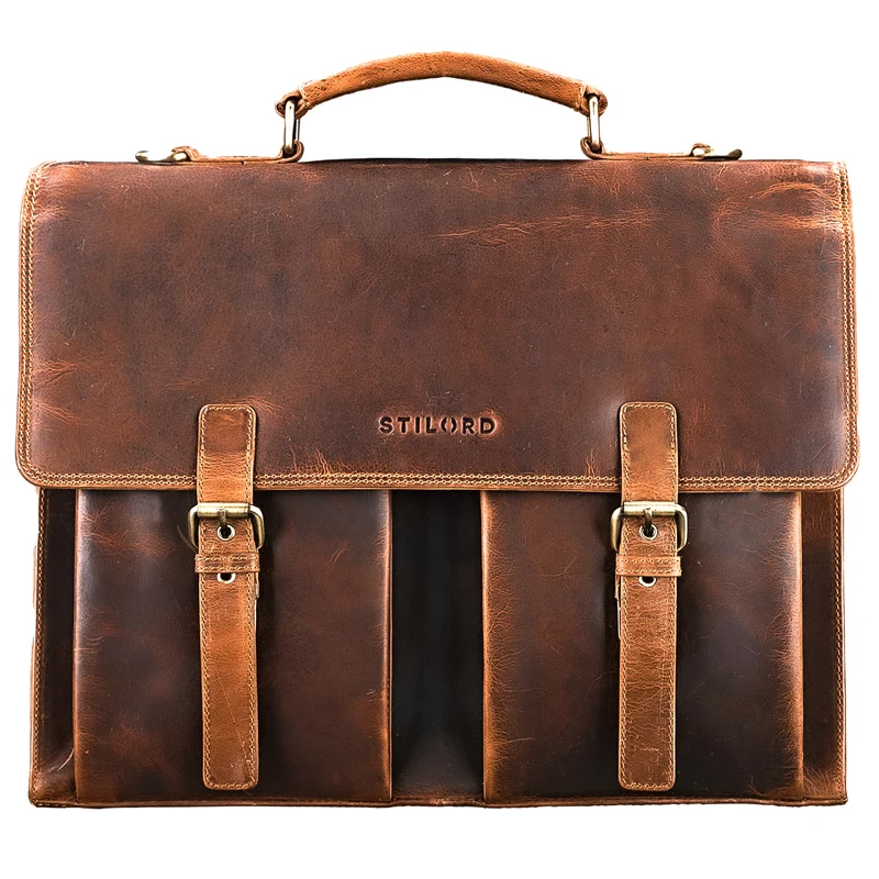"Detroit" Aktentasche Herren Leder Groß Vintage für 16 Zoll Laptop