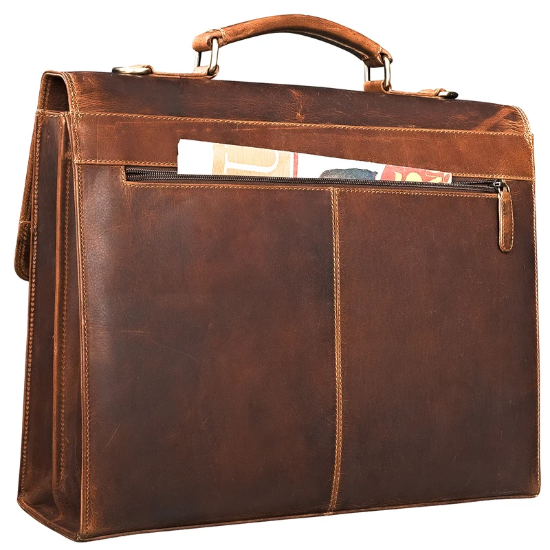 "Detroit" Aktentasche Herren Leder Groß Vintage für 16 Zoll Laptop