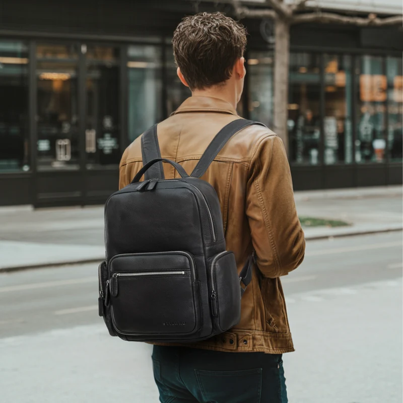 "Polino" Business Rucksack Herren Leder 15,6 Zoll
