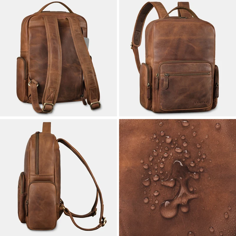 "Polino" Business Rucksack Herren Leder 15,6 Zoll