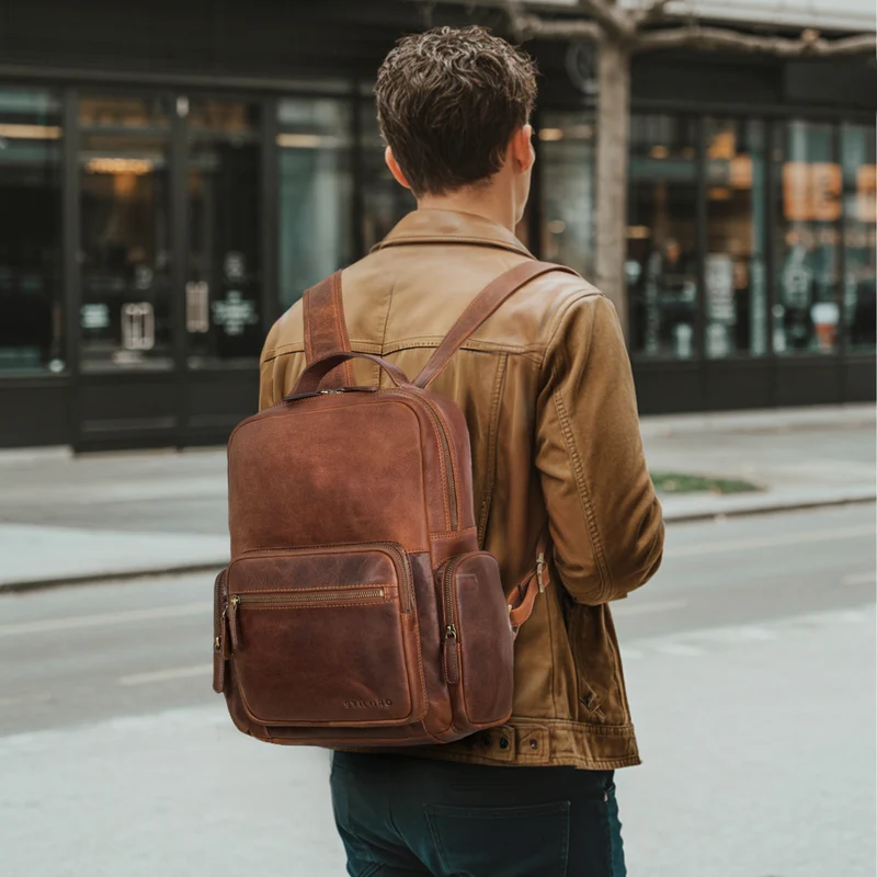 "Polino" Business Rucksack Herren Leder 15,6 Zoll