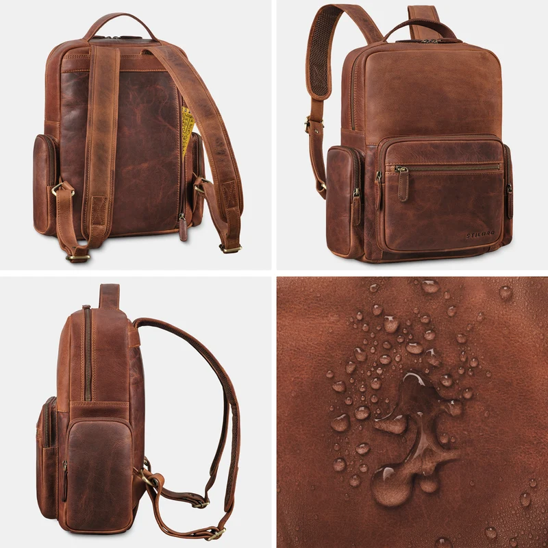 "Polino" Business Rucksack Herren Leder 15,6 Zoll