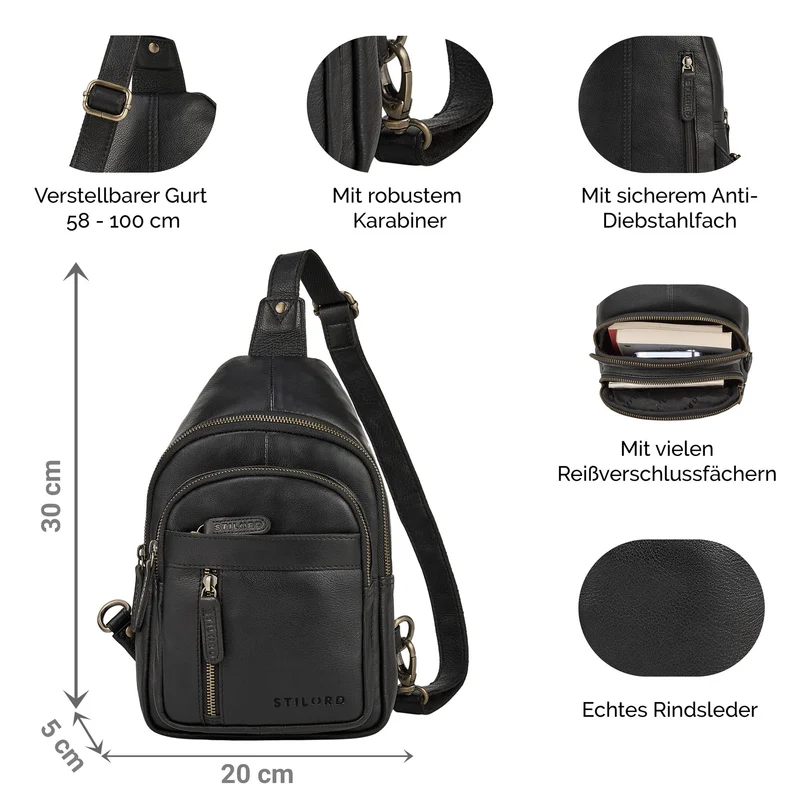 "Montego" 2-in-1 Sling Bag aus Echtleder für Herren
