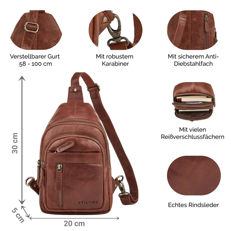 "Montego" 2-in-1 Sling Bag aus Echtleder für Herren