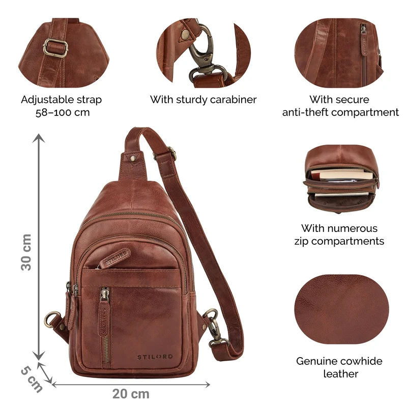 "Montego" 2-in-1 Sling Bag aus Echtleder für Herren