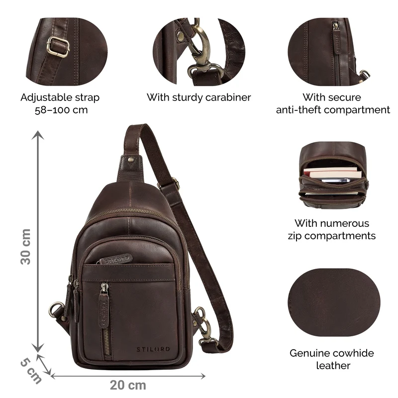 "Montego" 2-in-1 Sling Bag aus Echtleder für Herren
