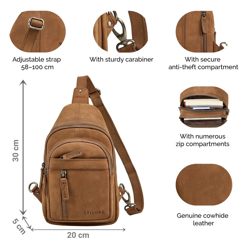"Montego" 2-in-1 Sling Bag aus Echtleder für Herren