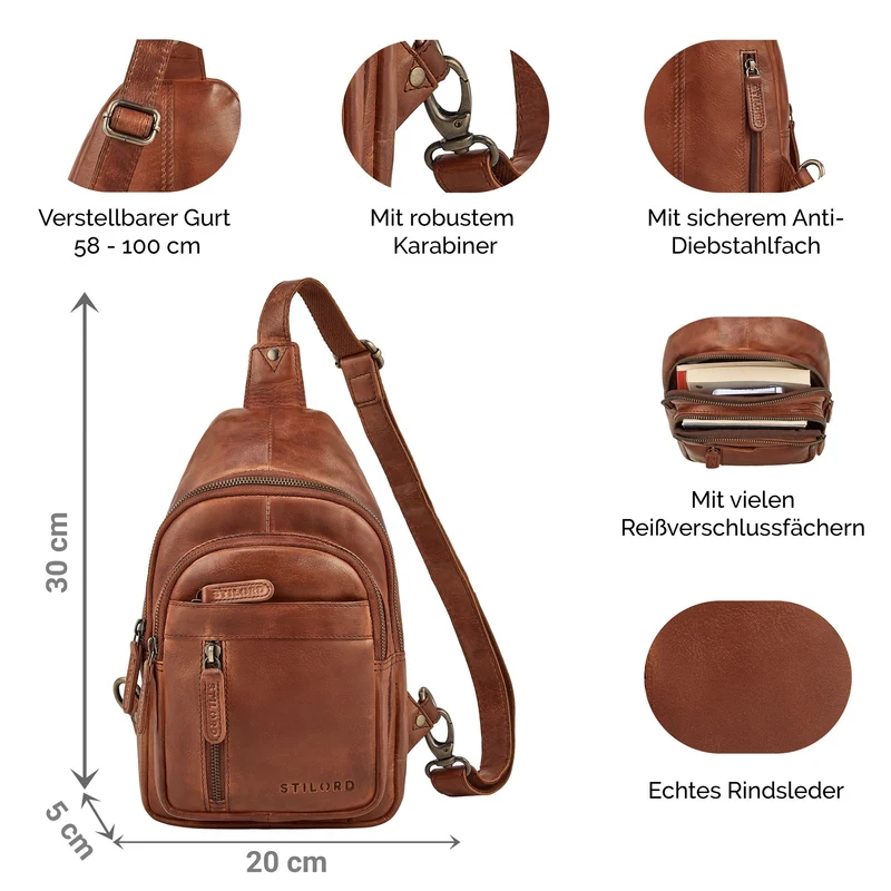 "Montego" 2-in-1 Sling Bag aus Echtleder für Herren