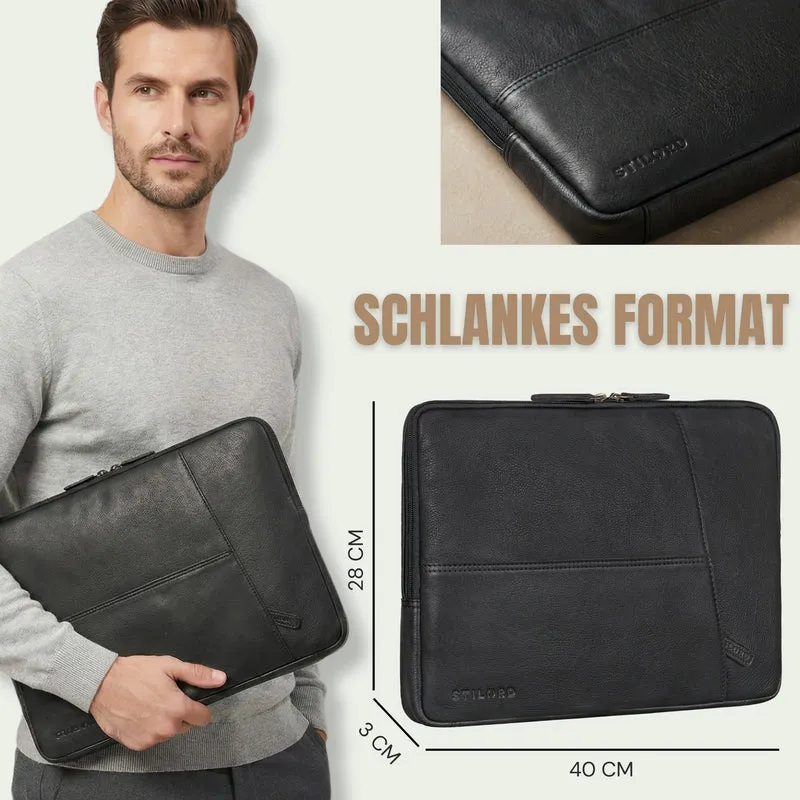 "Cannes" Vintage Laptophülle 15 15.6 16" Leder Herren Laptop-Tasche