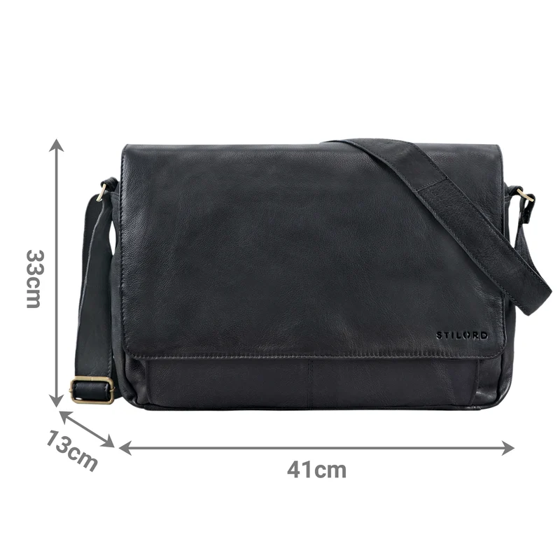 "Como" Vintage Umhängetasche Herren Leder 15,6 Zoll