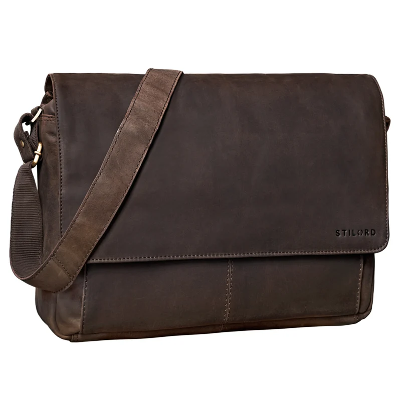 "Como" Vintage Umhängetasche Herren Leder 15,6 Zoll