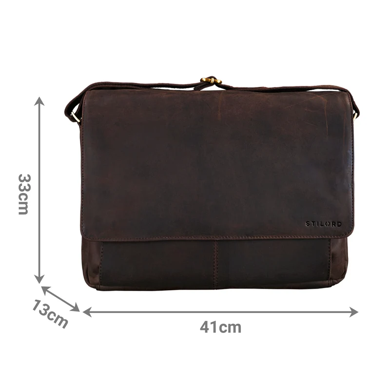 "Como" Vintage Umhängetasche Herren Leder 15,6 Zoll