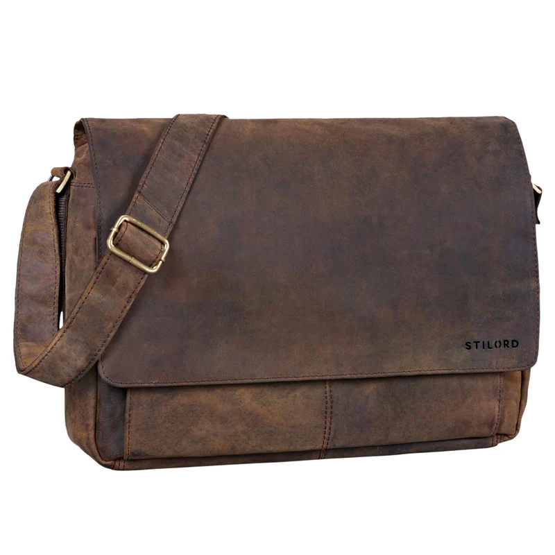 "Como" Vintage Umhängetasche Herren Leder 15,6 Zoll