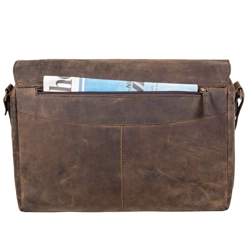 "Como" Vintage Umhängetasche Herren Leder 15,6 Zoll
