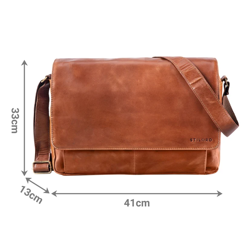 "Como" Vintage Umhängetasche Herren Leder 15,6 Zoll