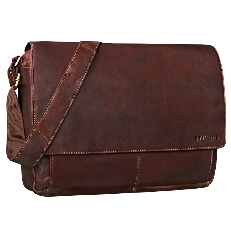 "Como" Vintage Umhängetasche Herren Leder 15,6 Zoll