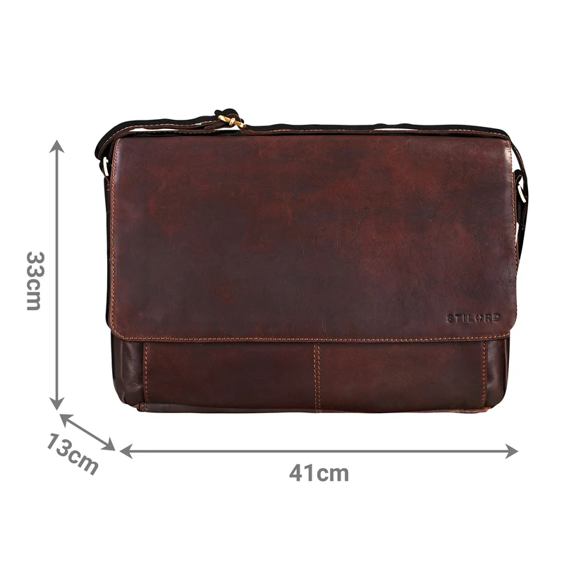 "Como" Vintage Umhängetasche Herren Leder 15,6 Zoll