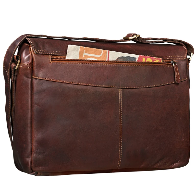 "Como" Vintage Umhängetasche Herren Leder 15,6 Zoll