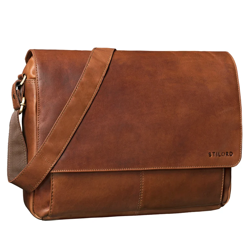 "Como" Vintage Umhängetasche Herren Leder 15,6 Zoll
