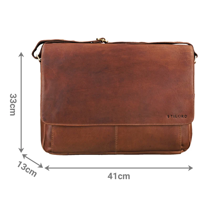 "Como" Vintage Umhängetasche Herren Leder 15,6 Zoll