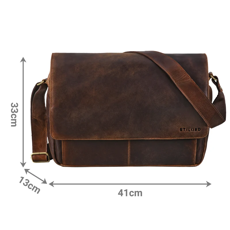 "Como" Vintage Umhängetasche Herren Leder 15,6 Zoll
