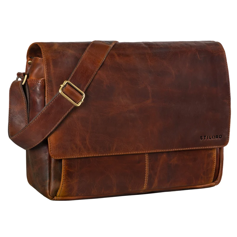 "Como" Vintage Umhängetasche Herren Leder 15,6 Zoll