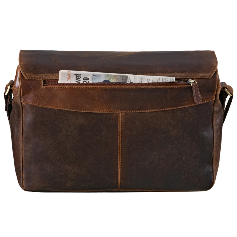 "Como" Vintage Umhängetasche Herren Leder 15,6 Zoll