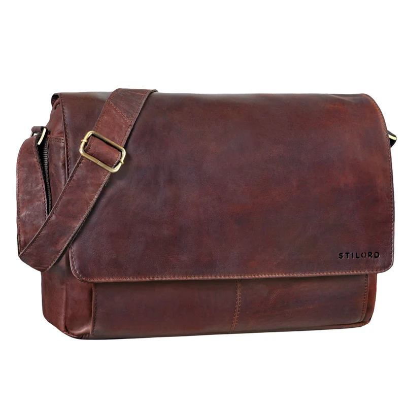 "Como" Vintage Umhängetasche Herren Leder 15,6 Zoll